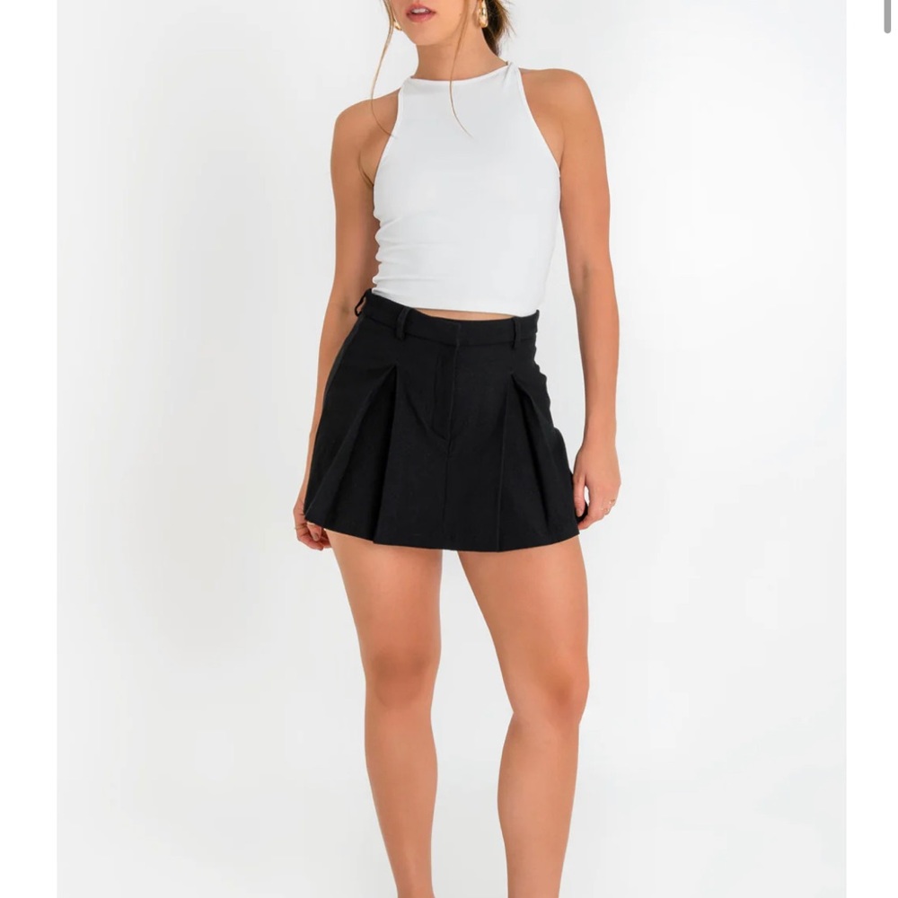 Short skirt.